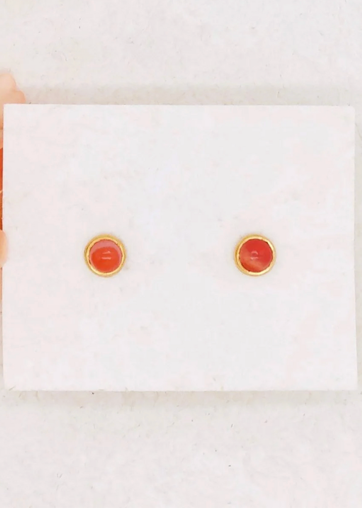 Mexican Fire Opal | Polished Studs