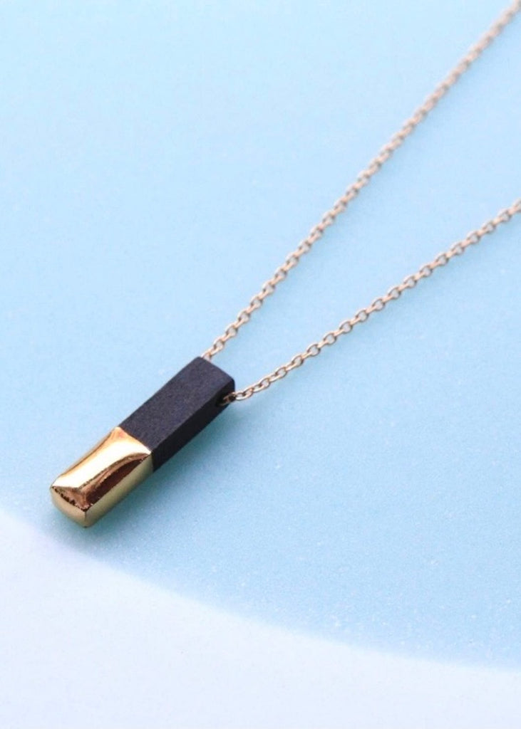 Mier Luo | Gold Dipped Bar Necklace Black