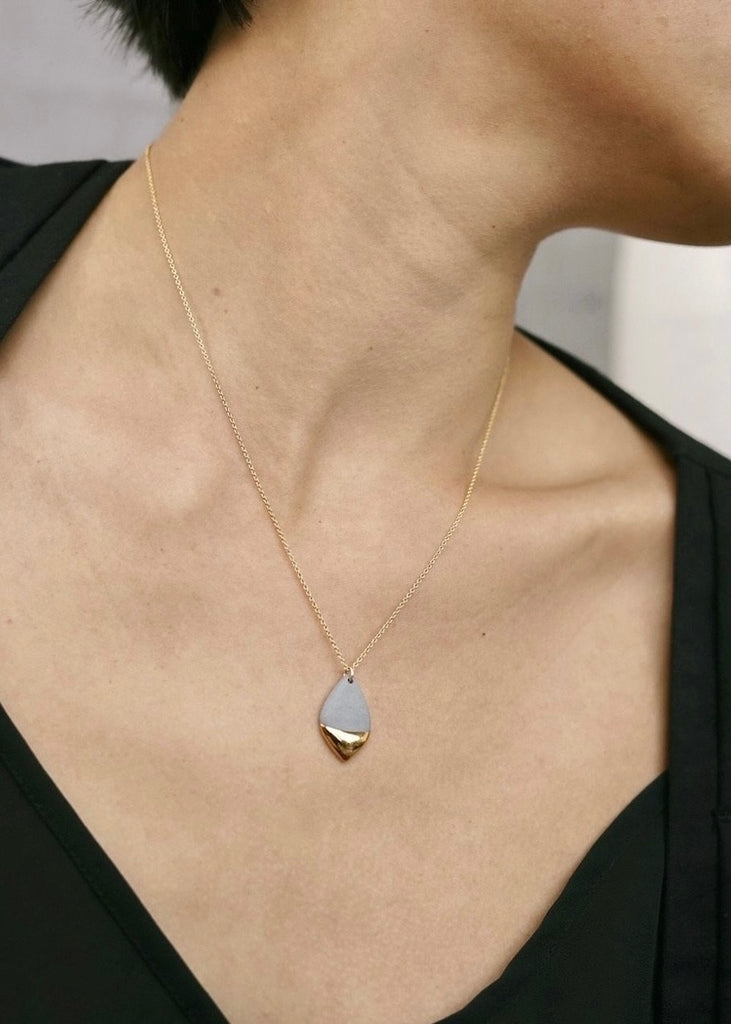 Mier Luo | Gold Dipped Marquise Necklace Grey