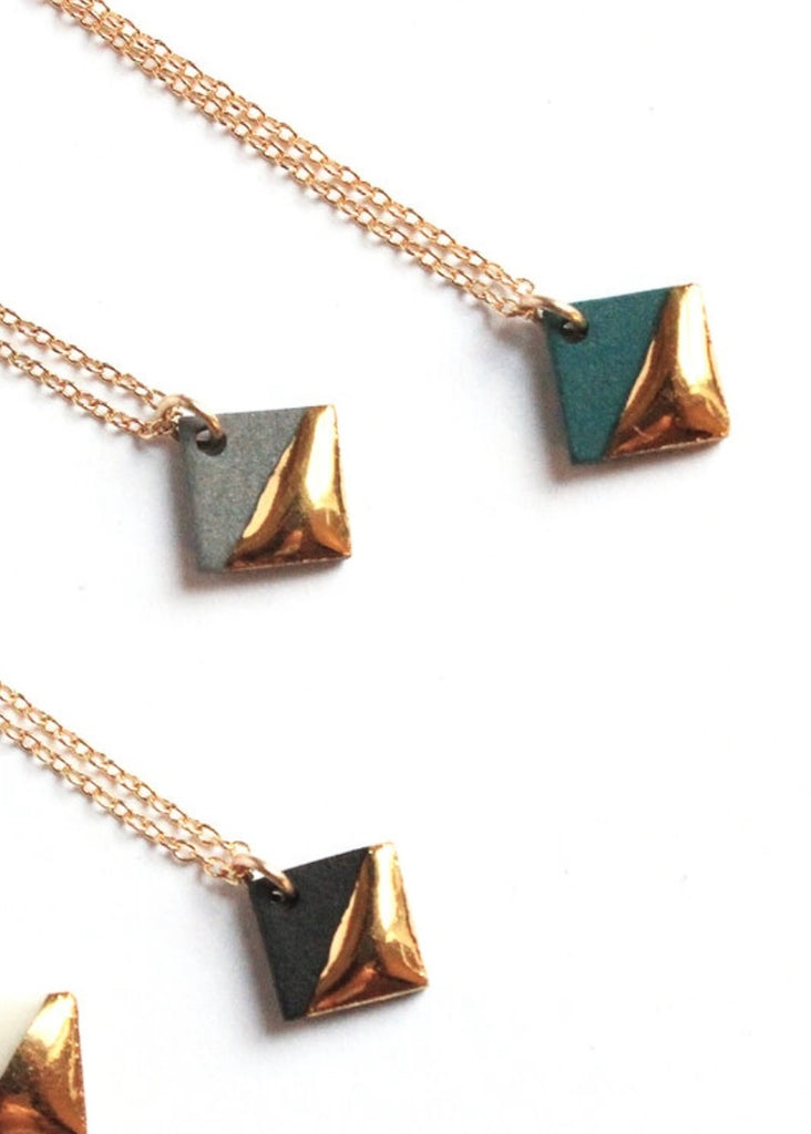 Mier Luo | Gold Dipped Square Necklace Grey