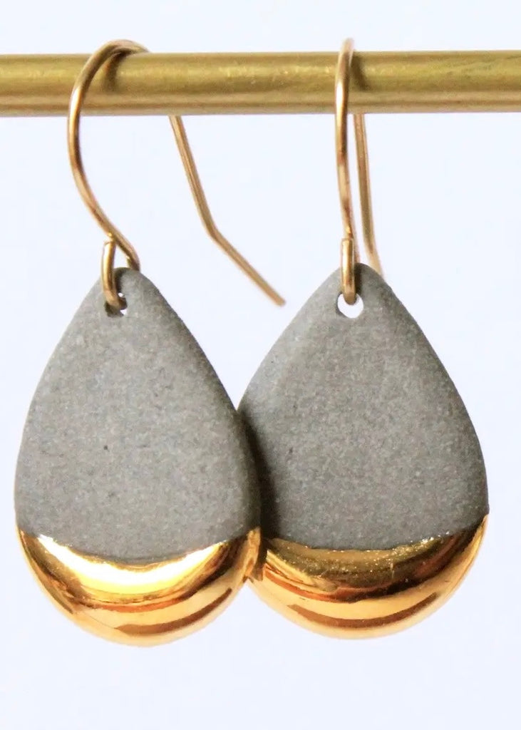 Mier Luo | Gold Dipped Teardrop Earrings Grey