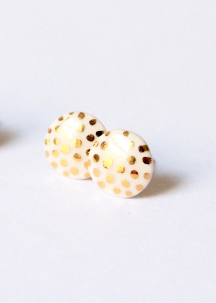 Mier Luo | Ladybug Flat Studs White