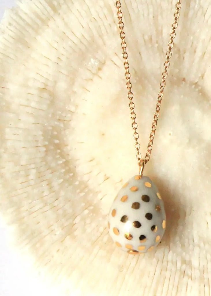 Mier Luo | Ladybug Teardrop Necklace White