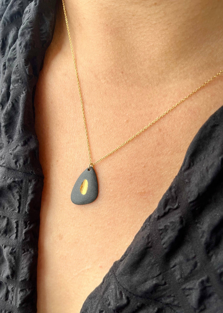 Mier Luo | Guardian Wing Necklace | Black