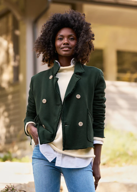 Frank & Eileen | Mini Belfast Cropped Peacoat - Evergreen