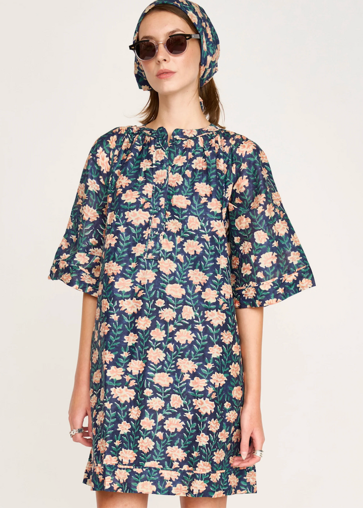 Mirth | Faro Short Dress | Midnight Pink Carnation