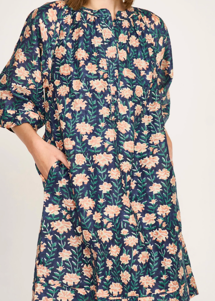 Mirth | Faro Short Dress | Midnight Pink Carnation