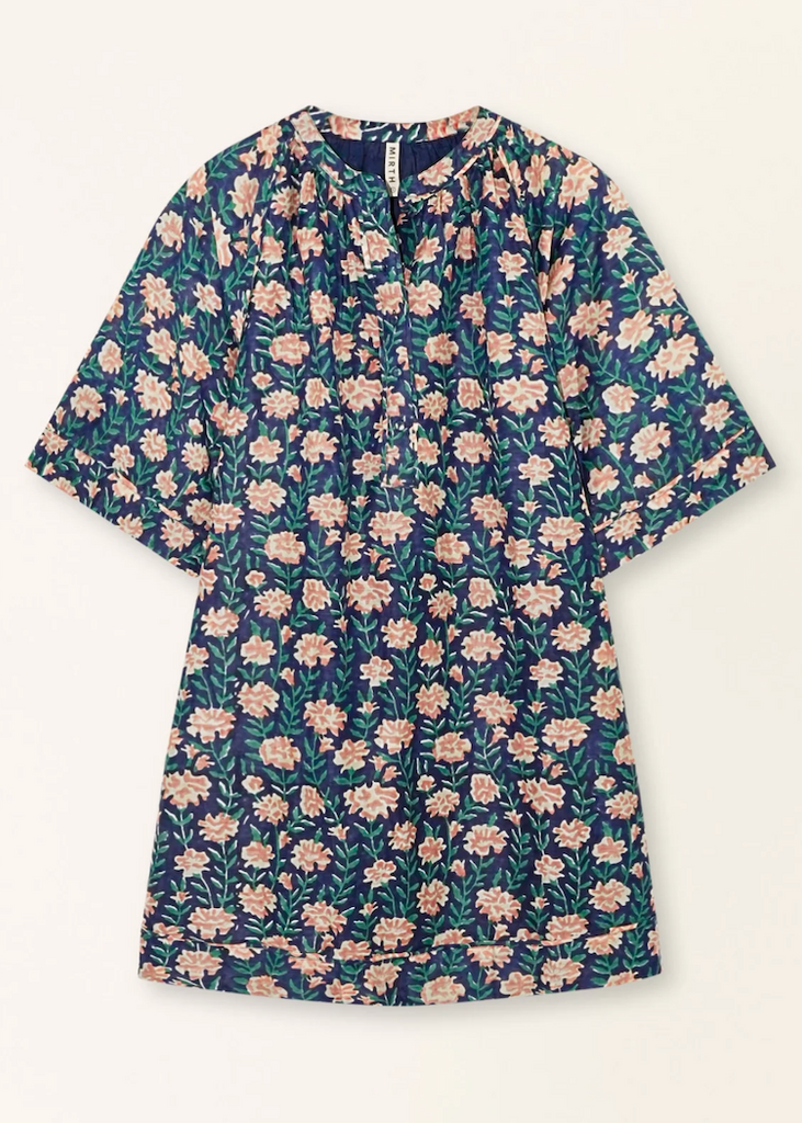 Mirth | Faro Short Dress | Midnight Pink Carnation