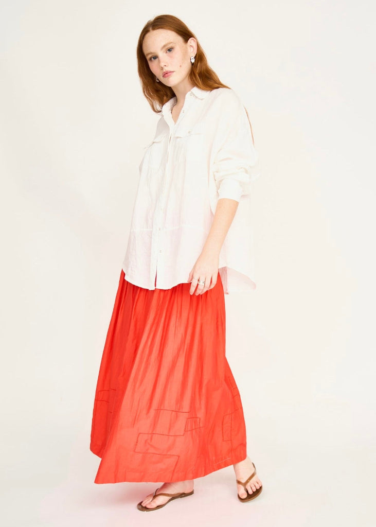 Mirth | Savannah Smocked Skirt in Chili