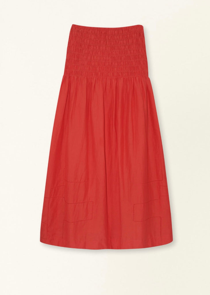 Mirth | Savannah Smocked Skirt in Chili