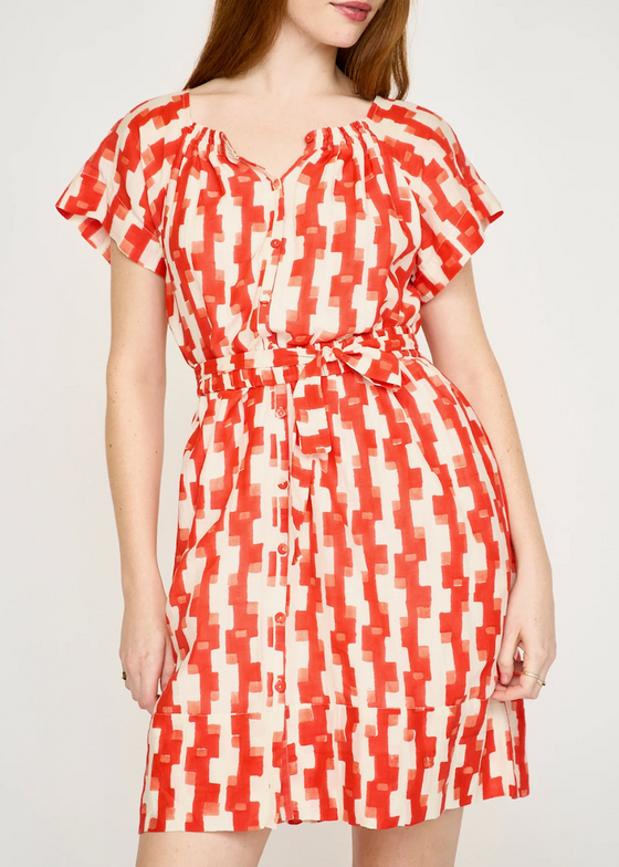Mirth | Vienna Short Dress in Cherry Hopscotch