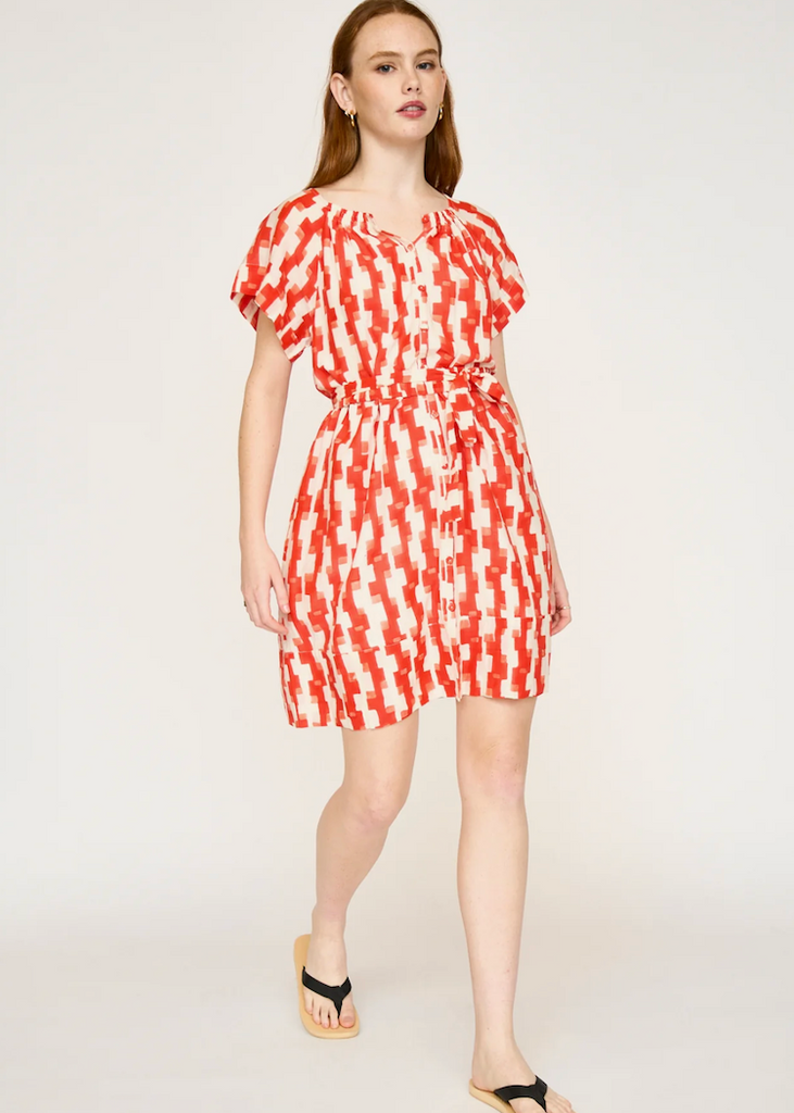 Mirth | Vienna Short Dress in Cherry Hopscotch