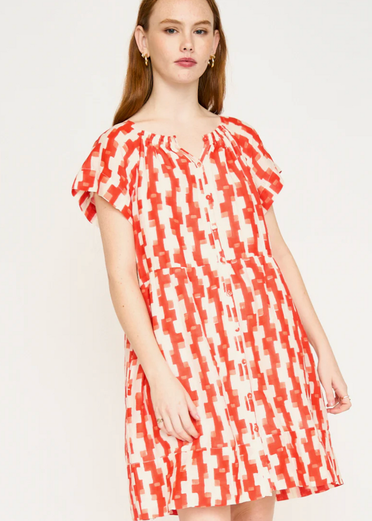 Mirth | Vienna Short Dress in Cherry Hopscotch