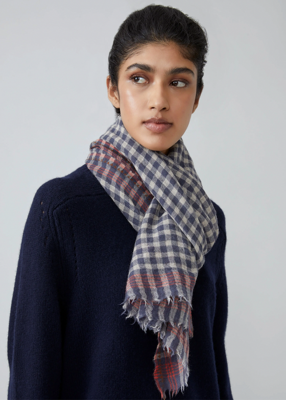 Moismont | Vichy Echarpe No 693 | Slate Grey