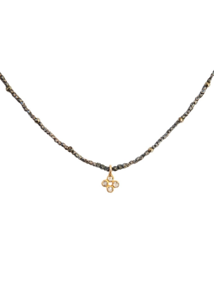 Monica Riley | 18k Rose Cut Diamond Quadrant Charm Necklace