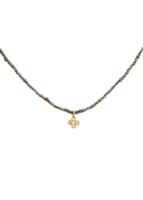 Monica Riley | 18k Rose Cut Diamond Quadrant Charm Necklace
