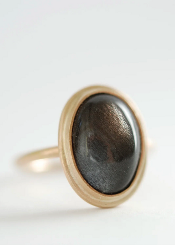 Monica Riley | Black Moonstone Cabochon Ring