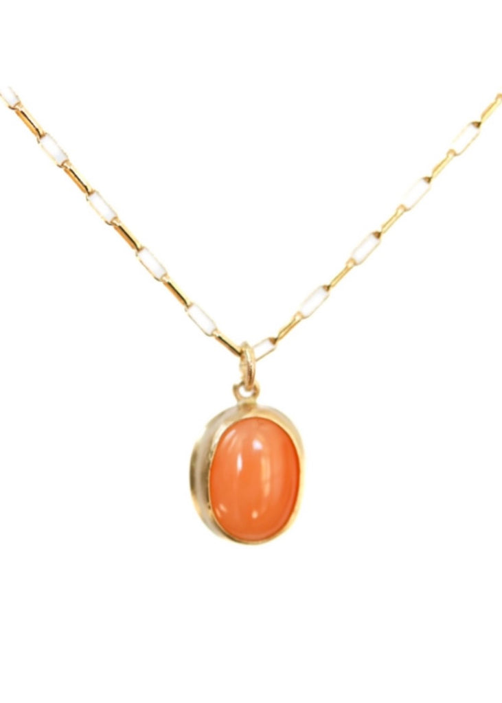 Monica Riley | Coral Bezel Pendant