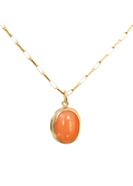 Monica Riley | Coral Bezel Pendant
