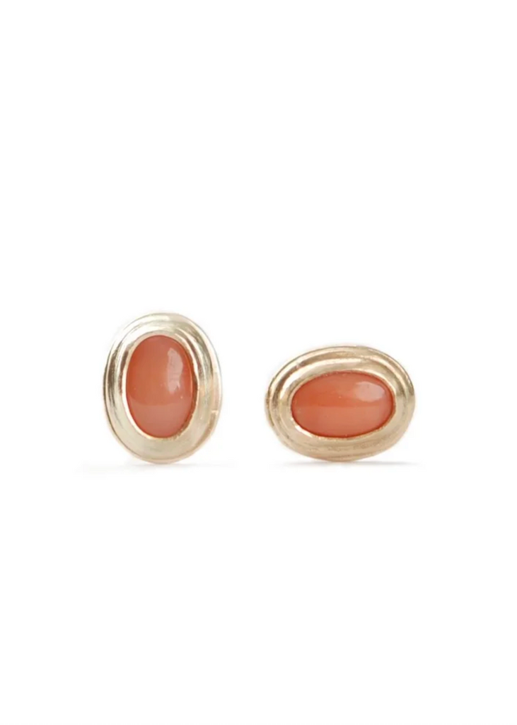 Monica Riley | Coral + Gold Studs