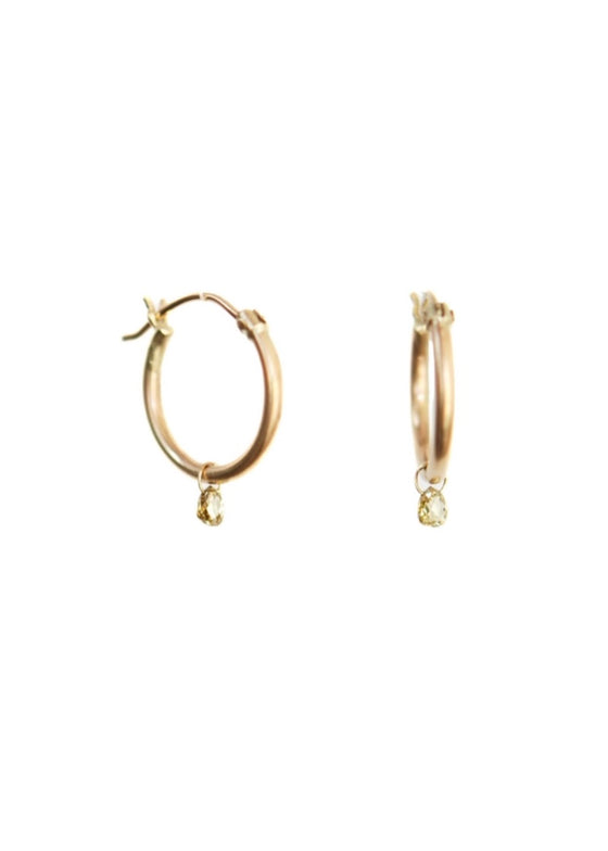 Monica Riley | Handmade 14kg + Green Diamond Hoops