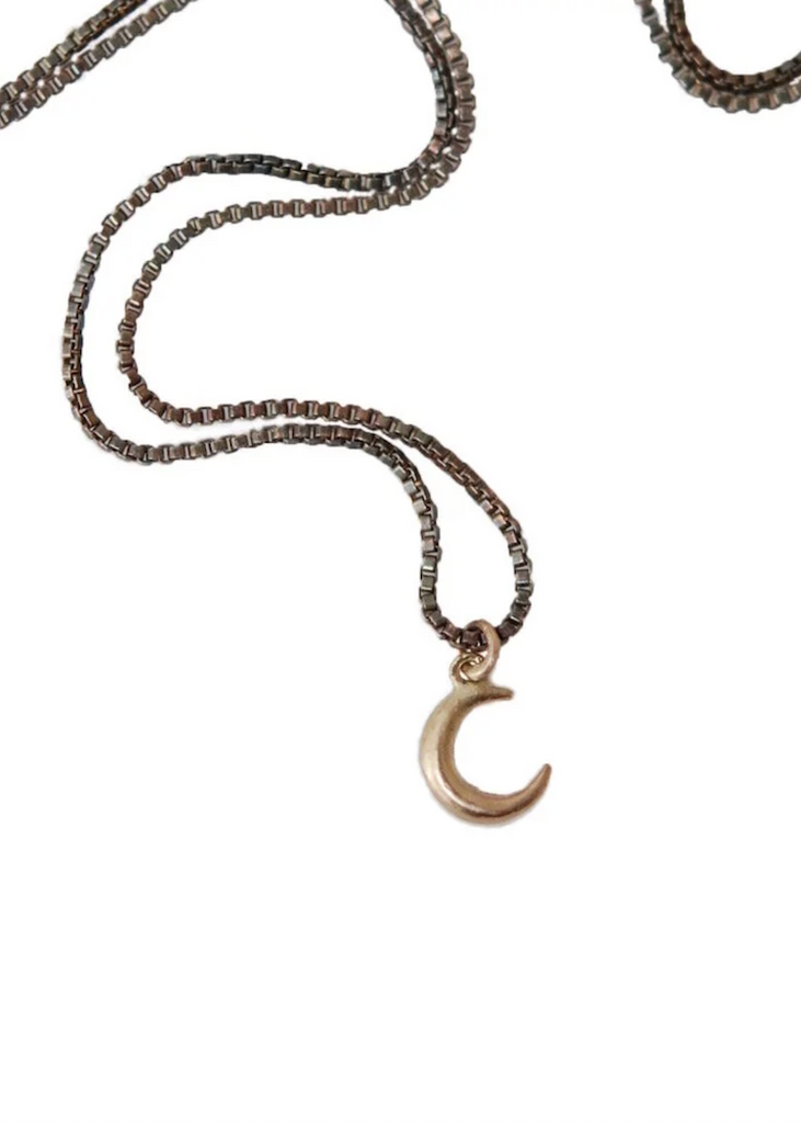 Monica Riley | Mini Moon Mixed Metal Necklace