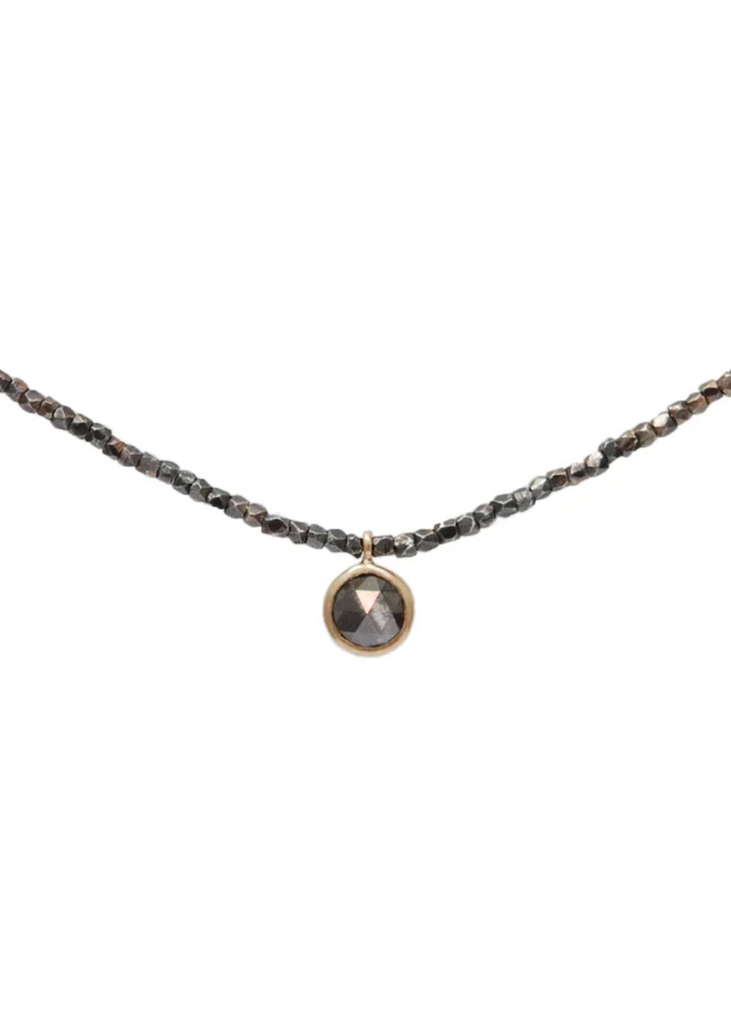 Monica Riley | Opaque Gray/Black Rose Cut Diamond Necklace