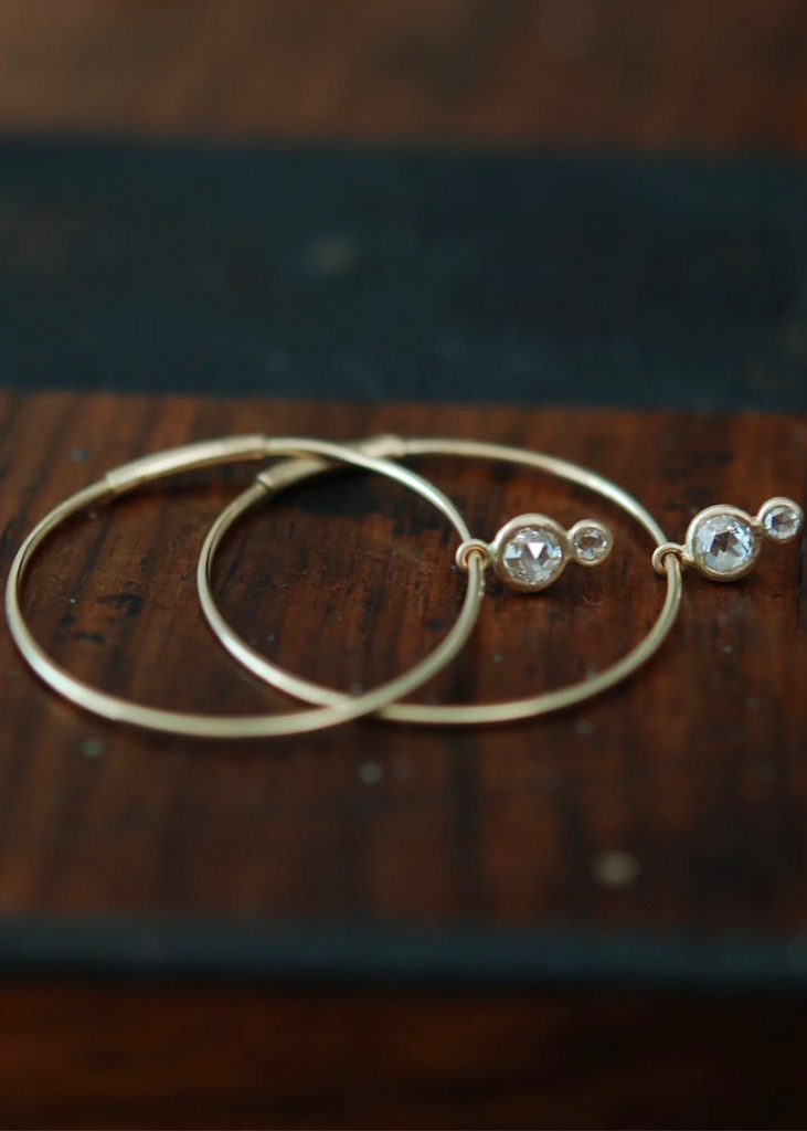 Monica Riley | Rose Cut Diamond Drop Earrings