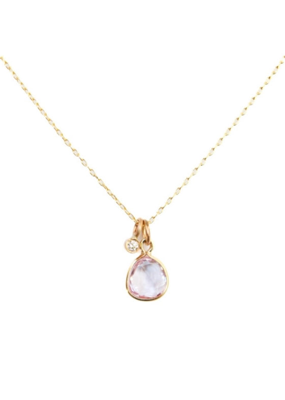 Monica Riley | Rose Cut Pink Sapphire and Brilliant Cut Diamond Necklace