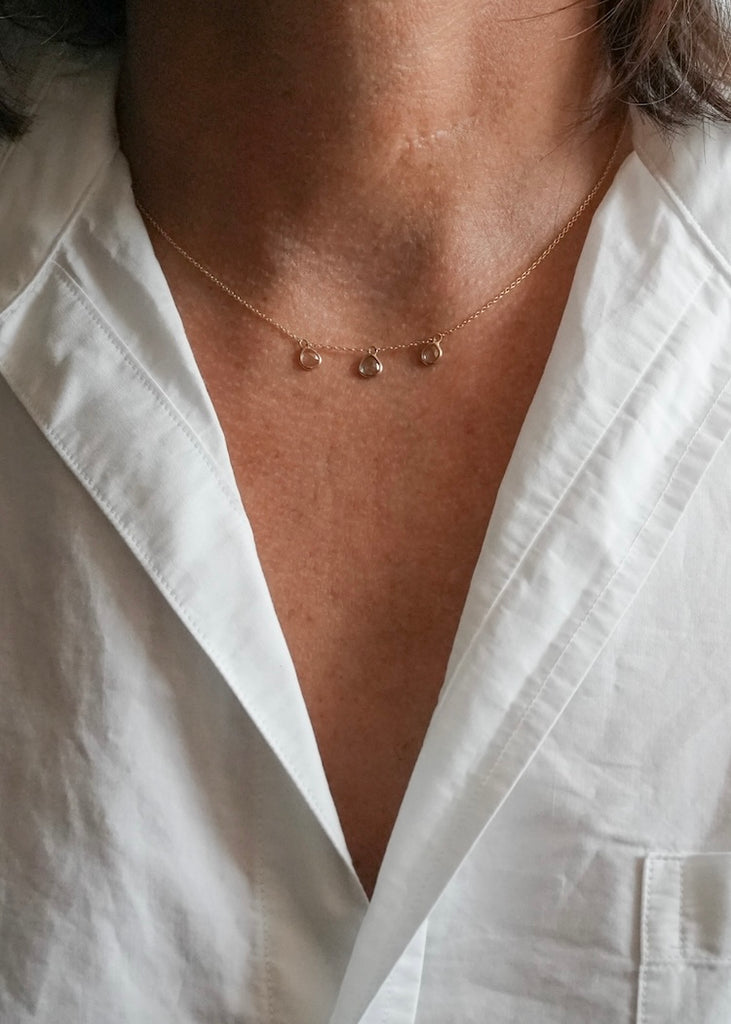 Monica Riley | Rose Cut Sapphire + 14kg Necklace