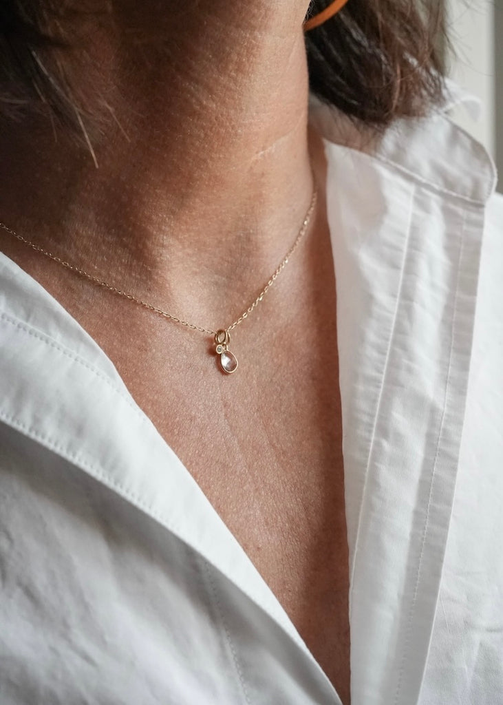 Monica Riley | Rosecut Sapphire + Diamond Charms Cluster Necklace