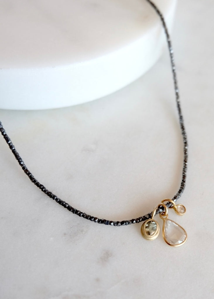 Monica Riley | Sapphire + Diamond Charms Cluster Necklace