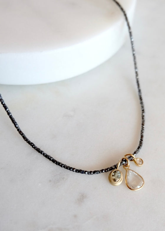 Monica Riley | Sapphire + Diamond Charms Cluster Necklace