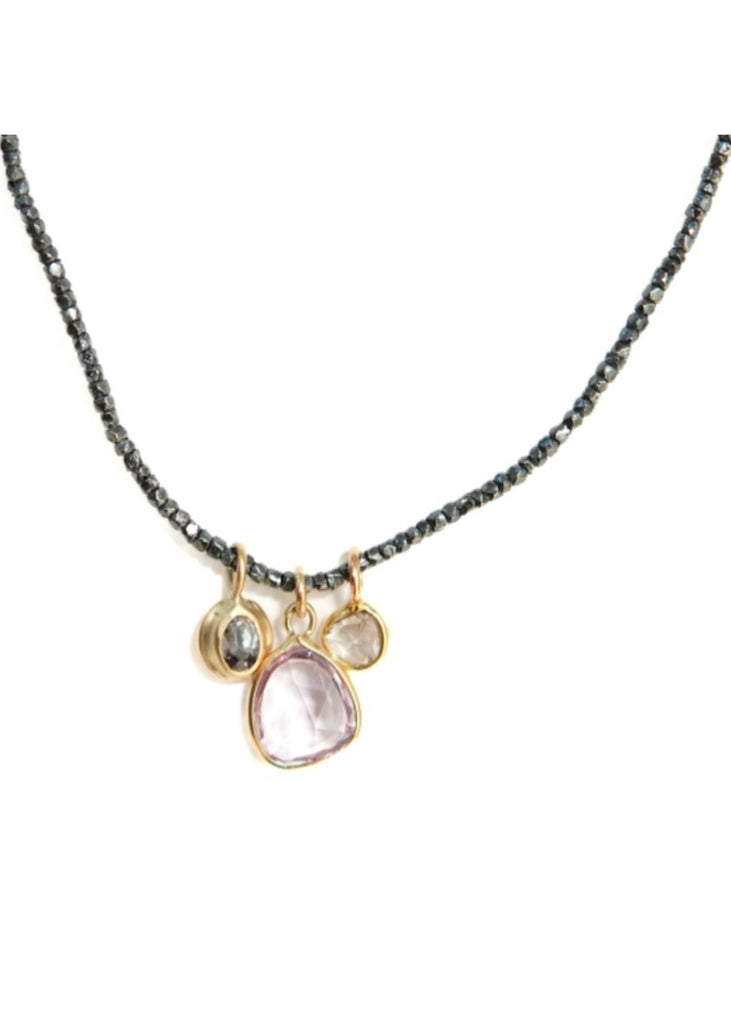 Monica Riley | Sapphire + Diamond Charms Cluster Necklace