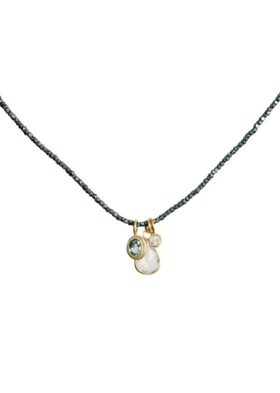 Monica Riley | Sapphire + Diamond Charms Cluster Necklace