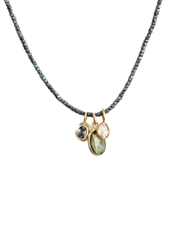 Monica Riley | Sapphire + Diamond Charms Cluster Necklace