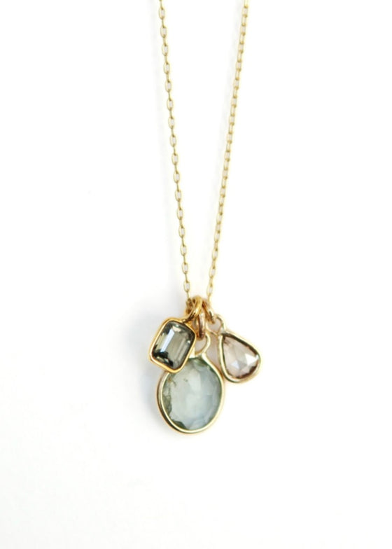 Monica Riley | Sapphire, Tourmaline + Diamond Charm Cluster Necklace