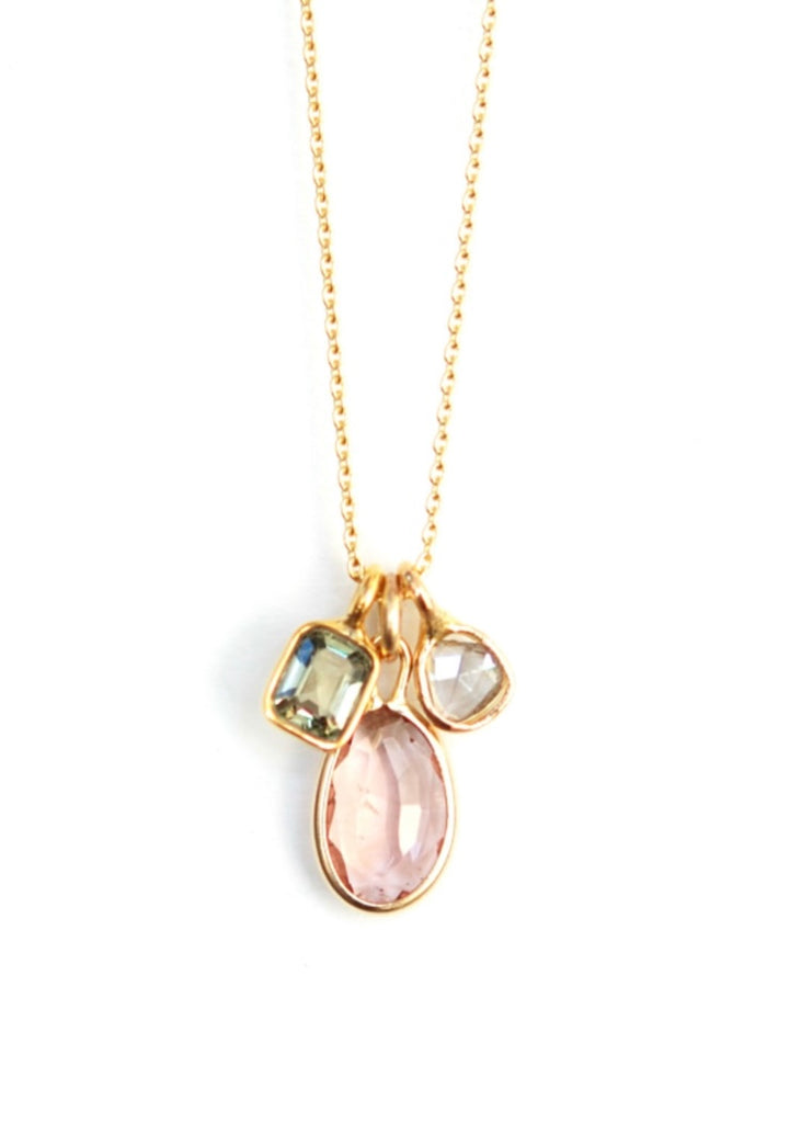 Monica Riley | Sapphire, Tourmaline + Diamond Charms Cluster Necklace