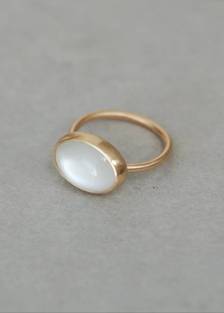 Monica Riley | White Moonstone Cabochon Ring