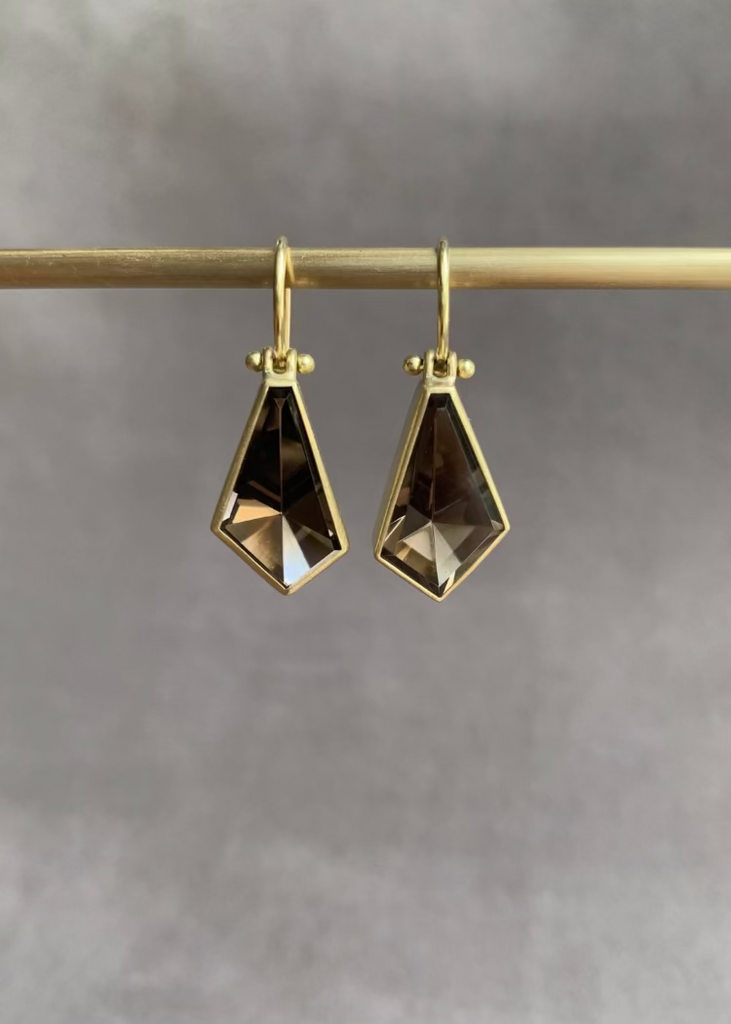 Monika Krol | Geometric Smoky Quartz Kite Earrings