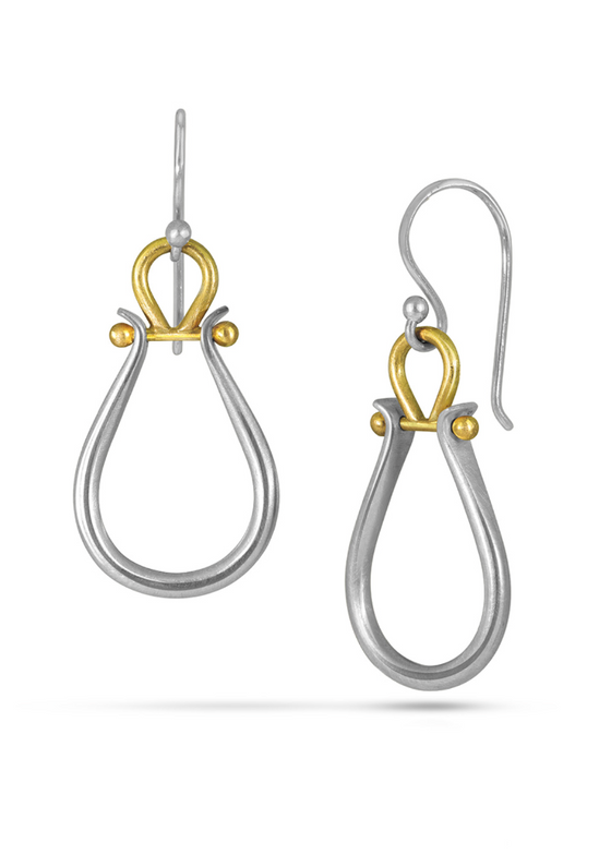 Monika Krol | Small Mixed Metal Lyre Earring