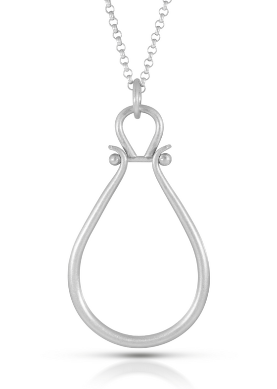 Monika Krol | Sterling Silver Large Lyre Necklace | 18"
