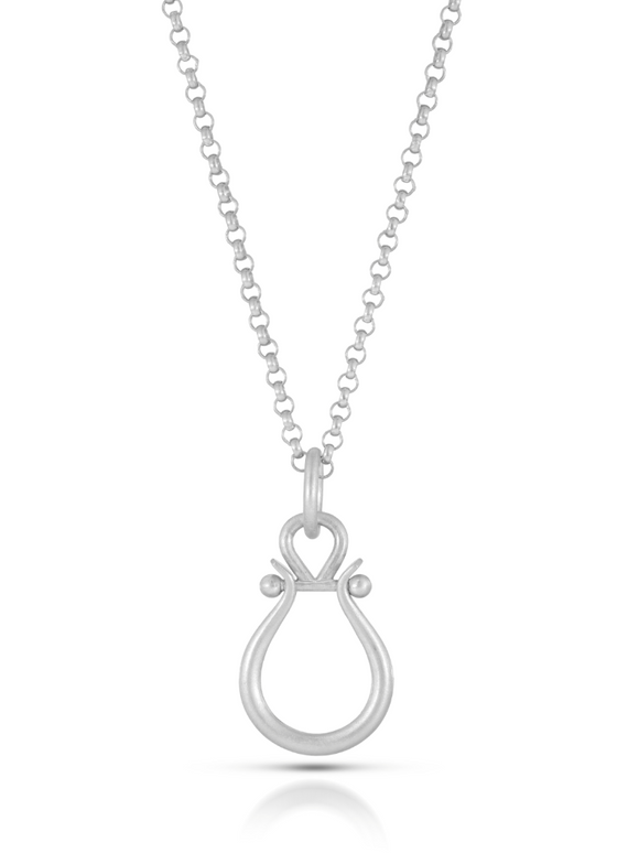 Monika Krol | Sterling Silver Small Lyre Necklace | 18"