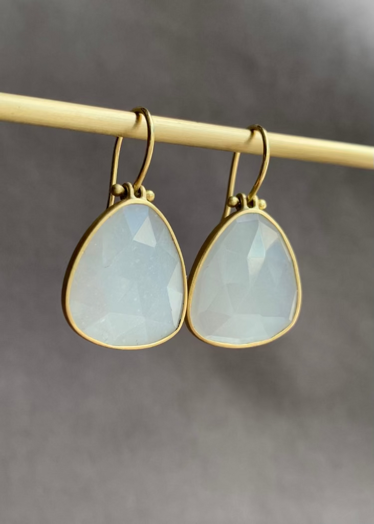 Monika Krol | Rosecut Moonstone Pear Earrings