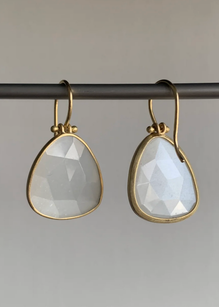 Monika Krol | Rosecut Moonstone Pear Earrings