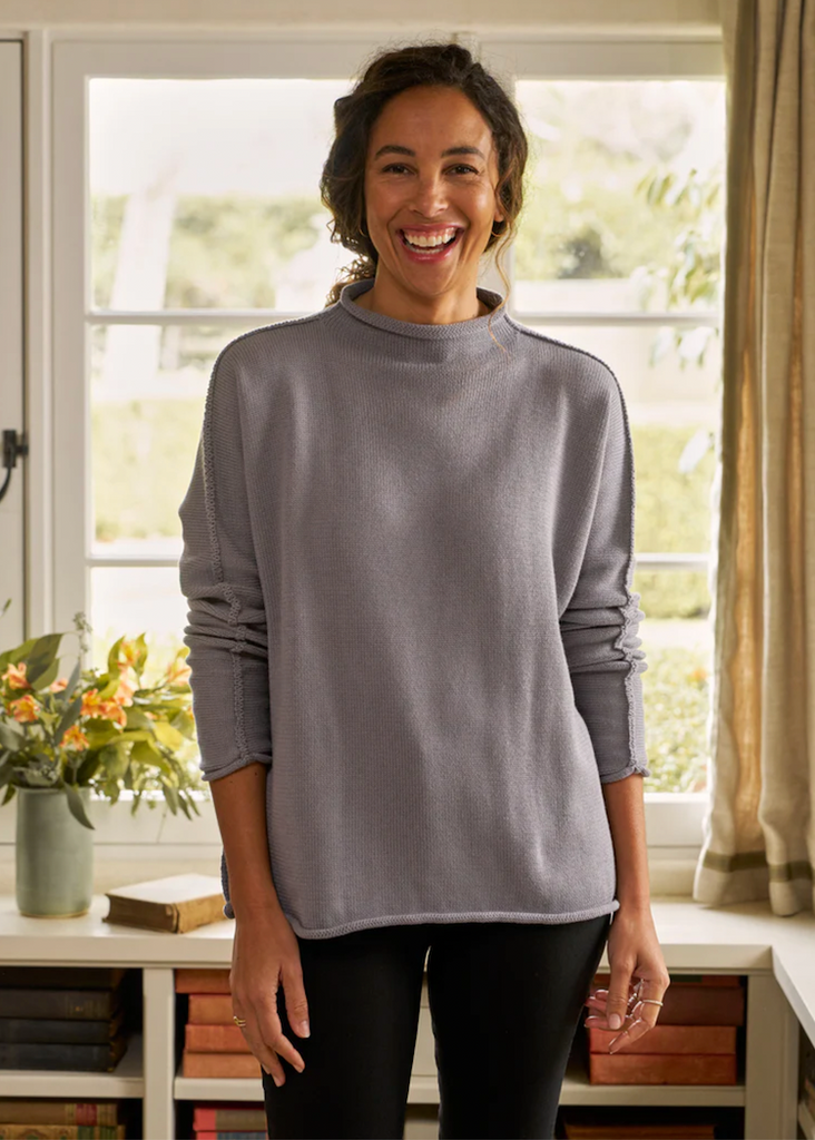 Frank & Eileen | Monterey Sweater | Pure Italian Cotton - Elephant Gray