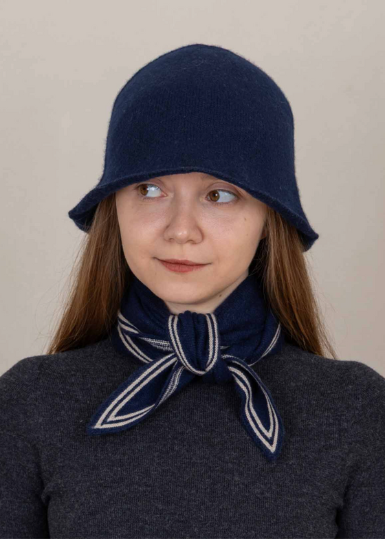 Oats + Rice | Cashmere Bucket Hat | Navy