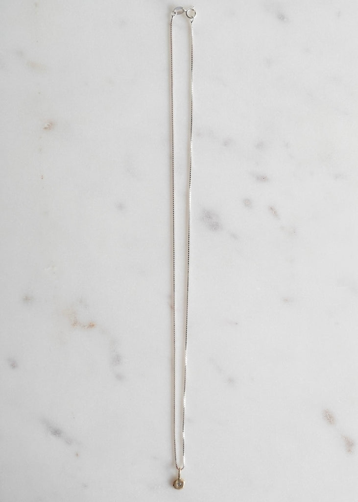 Nikki Nation | Diamond Drop Necklace on Silver Chain