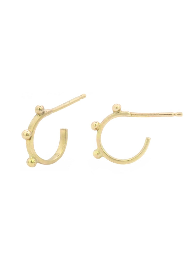 Nikki Nation | Huggie Dot Hoops 14k
