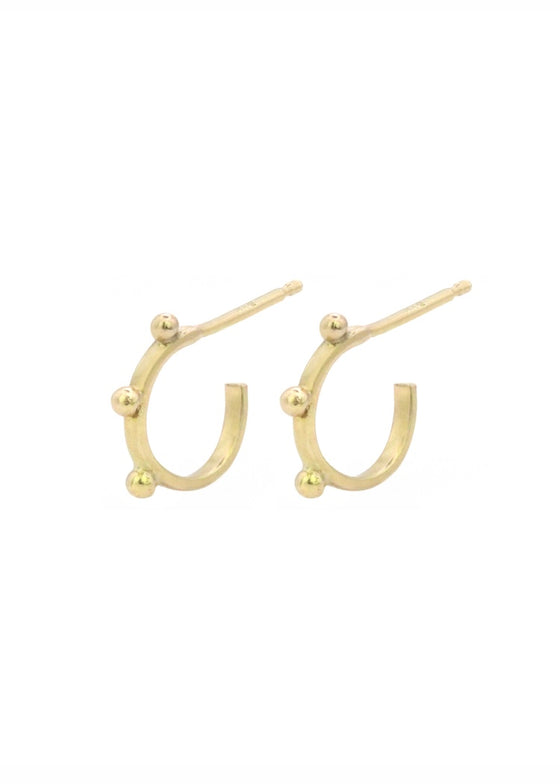 Nikki Nation | Huggie Dot Hoops 14k